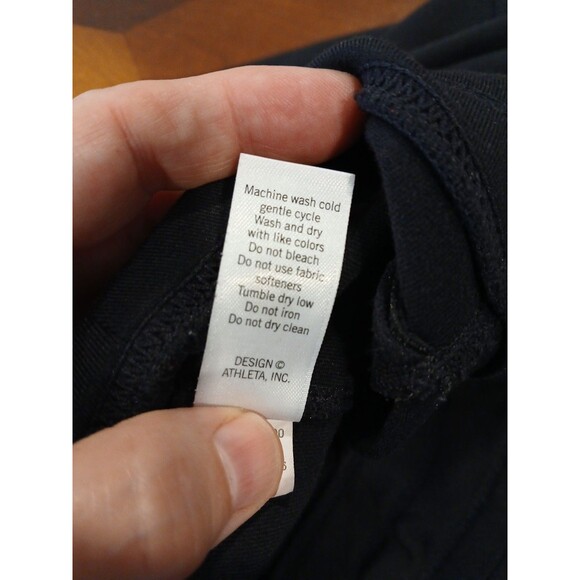 Athleta Womens Large Black Cropped Athletic Pants Stretch Ankle Drawstring Zip - Picture 9 of 11